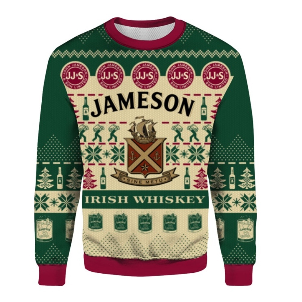 🥃 🎄 Jameson Irish Whiskey Ugly Christmas Sweater Size Medium